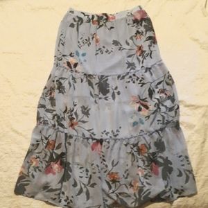 Long floral prairie skirt with short slip